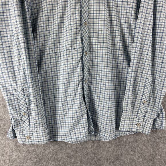 Simms Fishing Shirt Mens XXL 2XL Plaid Button Up Pockets Nylon Outdoor Logo - Picture 3 of 16